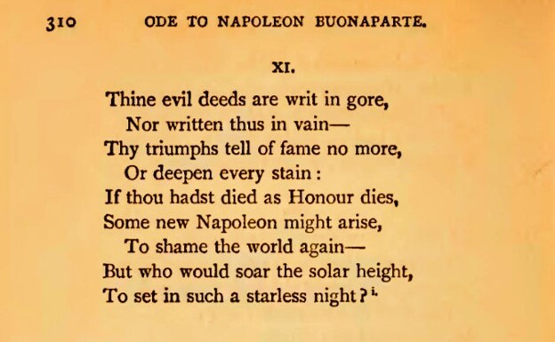 Lord Byron Some New Napoleon Might Arise To Shame The World Again Sur In English